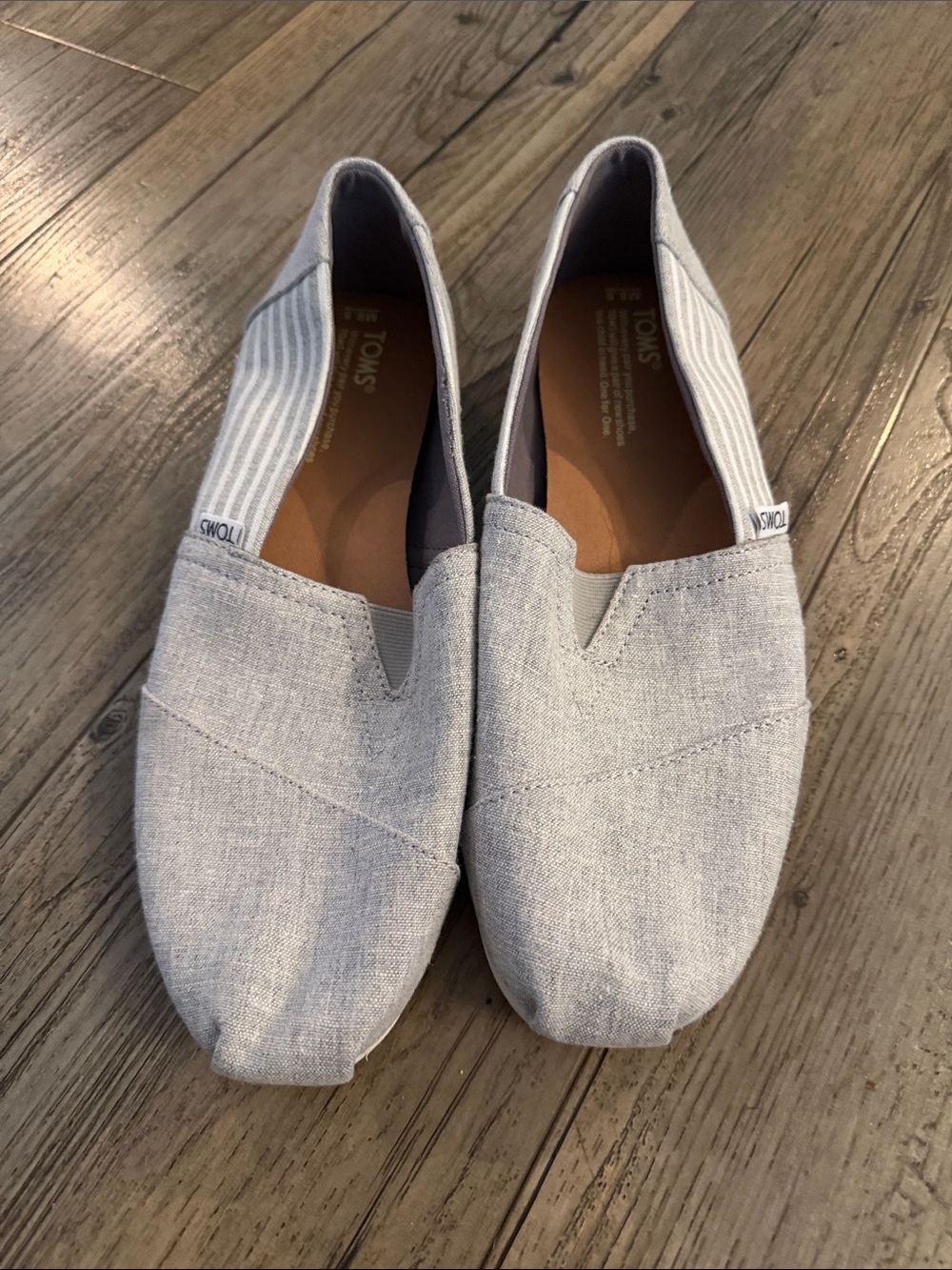 Toms Women's Espadrille Slip-Ons in Light Gray Canvas
